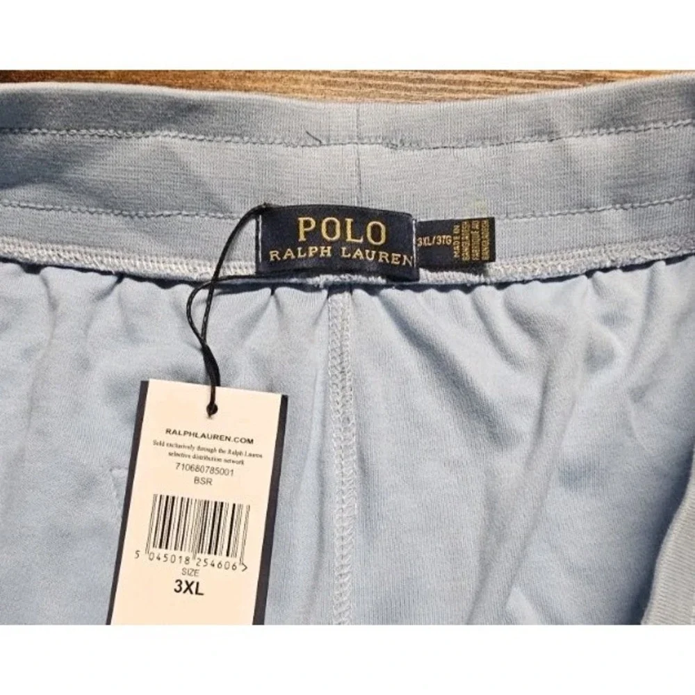 NWT Polo Ralph Lauren Men's Drawstring Sweat Shorts Baby Blue Size 3XL